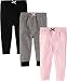 Wan-A-Beez Boys' and Girls' 3 Pack Pants (3-6 Months, Black/Pink/White Stripe)