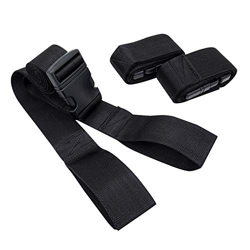 Line2Design Backboard Spine Board Straps - 5' Disposable Securing Straps With Loop Ends - Emergency Medical Board Adjustable Strap With Plastic Quick Safety Straps Release Buckle - Black - Pack Of 3 #TOP1