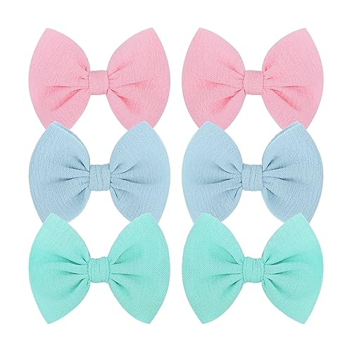 Nœuds pour cheveux bébé fille lot de 6 pinces crocodiles de 7,6 cm fait main