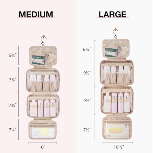 Image of BAGSMART Toiletry Bag Hanging Travel Organizer with TSA Approved Transparent Cosmetic Bag and Detachable Makeup Pouch for Full Sized Toiletries