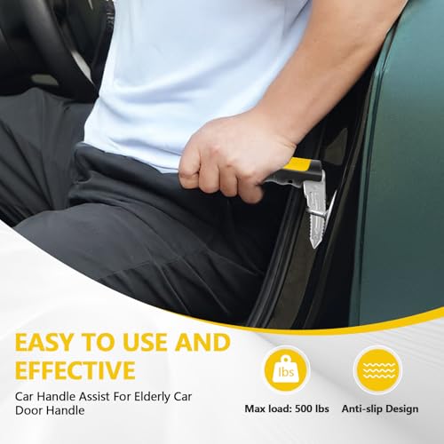 Image of Kaiedos Car Door Handle for Elderly, 3-in-1 Car Handle Assist for Seniors, Portable Auto Cane Vehicle Support Handle, 500 lbs Capacity, Non-Slip Door Assist Bar
