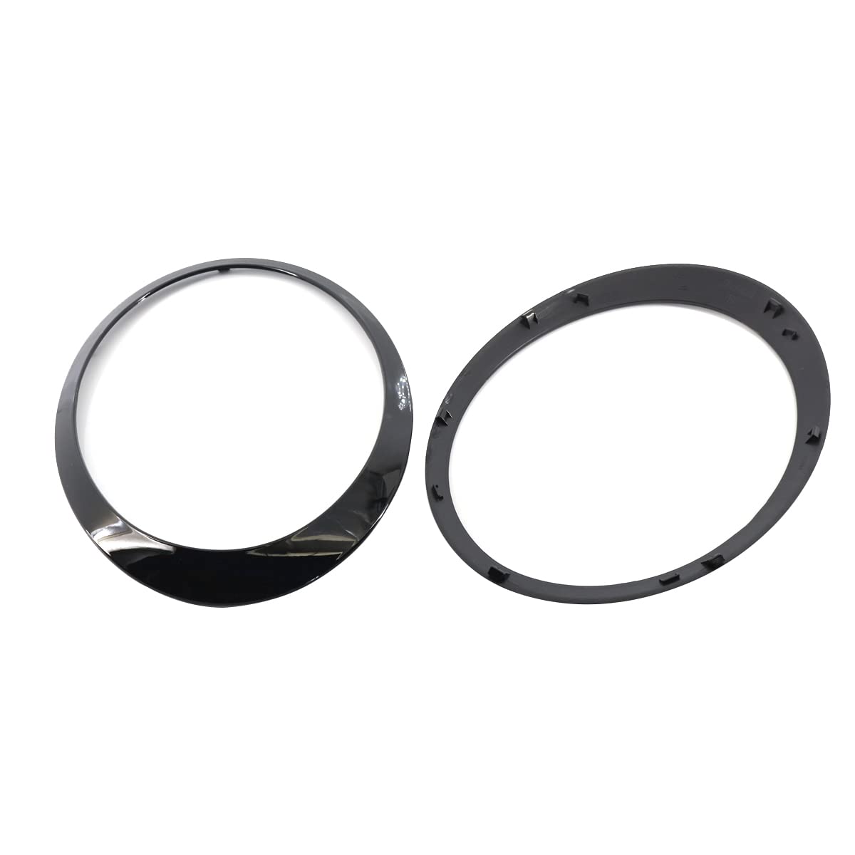 Scheinwerfer-Zierringblende für Fahrer- und Beifahrerseite, glänzend schwarz, kompatibel mit Mini Cooper 2007–2014 R56 R56 R57 R58 R59