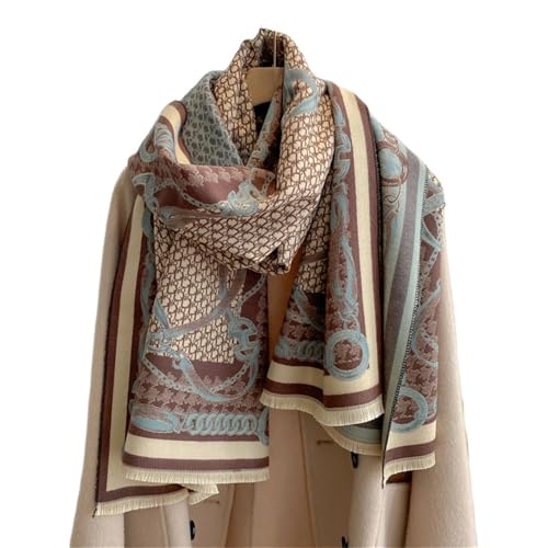 Châle climatisation et écharpe d'hiver : le confort double face jacquard - 6