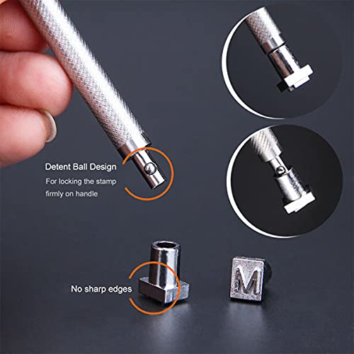 Hosioe 36 PCS Alfabeto, Letra e Número Conjunto de Estampadores de Couro Ferramenta de Estamparia Ca