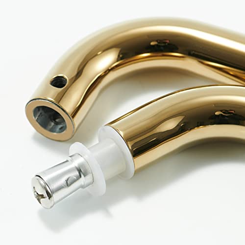 Ranbo Hardware 8" Back To Back Commercial Grade-304 Stainless Steel Push Pull Door Handle Compatible With 1/4" To 1/2" Thickness Glass Door For Frameless Shower Doors. Polished Gold Finish #TOP6