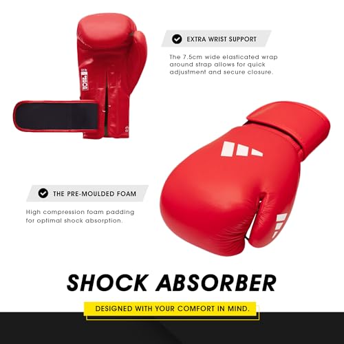 Image of adidas Unisex's AIBA Approved Competition Boxing Gloves (Red, 10oz)