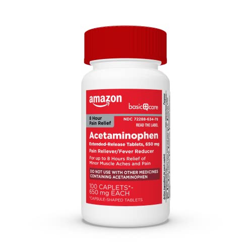 Amazon Basic Care Acetaminophen Extended-Release Tablets, 650 Mg, 100 Count #TOP6