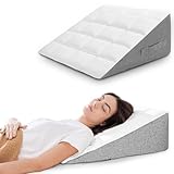 HOMCA Coussin Incliné pour Lit, Coussin de Lecture, Oreiller Cale Triangulaire pour Le Cou, Le Dos, Les Jambes, Taie d'oreiller à Double Rembourrage