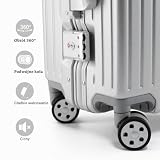 KOFA Zurich Walizka Kabinowa, 55 cm, Aluminiowa Rama i Twarda Skorupa z Poliwęglanu, Walizka Podręczna, Spinner Carry-on z 4 Kółkami i Podwójnym Zamkiem TSA, 35 L (Srebrny)