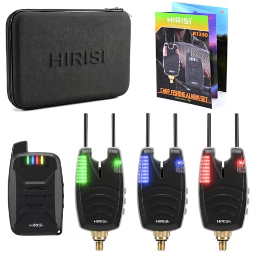 Hirisi Tackle B1230-3 Détecteur de Touche étanche sans Fil pour pêche à la Carpe avec Barre d'oreille 200 m