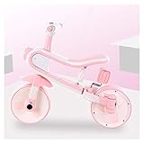 ZHANGYUEFEIFZ Triciclo Bebe Triciclo los niños con la iluminación, Bicicletas Multifuncional niños Triciclo Balance for 2-6 años (Color : Pink)