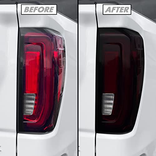 SlickMod PreCut Vinyl Smoke Tint for 2019-2023 GMC Sierra 1500 Tail Light (LED) (20% Dark Smoke, 2. Taillight Cutout)