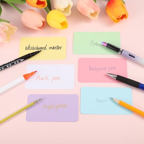 Blanko-Karteikarten, farbige Kraftpapierkarten, DIY-Papier-Notizkarten (weiß, gelb, grün, lila, blau, rosa), 600 Stück