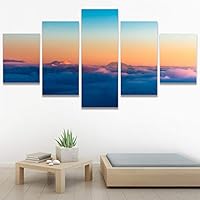 SIGNWIN 5 Panel Canvas Wall Art Colors of The Sky for Home Decorations Ready to Hang - 60