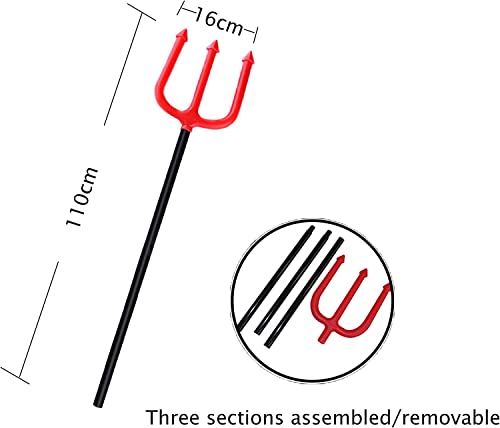 Halloween Scary Costume Grim Red Reaper Costume Demon Costume For Boys Kids Costume, With Glowing Red Eyes And Devil's Fork (M) #TOP1