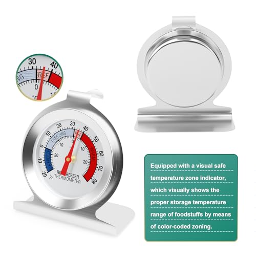 Termómetro de refrigerador analógico de 2 pulgadas para control de temperatura en congelador 6