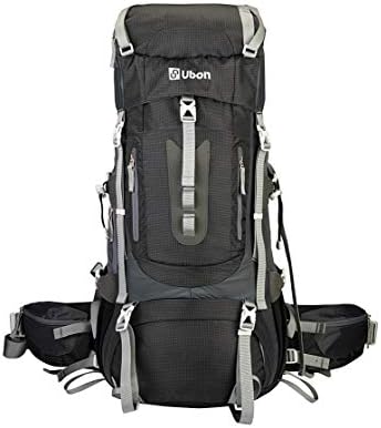 Ubon Internal Frame Backpack High Performance Hiking Backpack with Adjustable Torso Black
