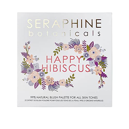 Seraphine Botanicals Happy Hibiscus Palette - Natural Blush Palette For All Skin Tones, Colors Blush Palette, Blush Powder Bright Shimmer Face Blush, Vegan Contour And Highlight Blush Palette 4 Colors! #TOP1