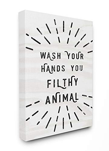 Stupell Industries Black and White Modern Type Wash Your Hands