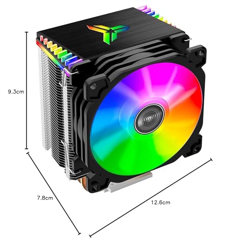 TZMRIT CR1400 CPU Air Cooler, 4 Heat-Pipes, 126mm RGB CPU Fan, Removable 92mm PWM Fans, Fins Bending, RGB Lighting for AMD Ryzen/Intel LGA 1700 115X, Black - Image 8