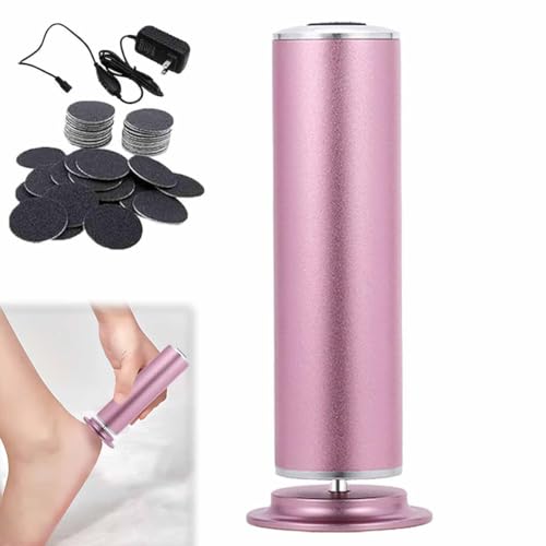 電動足角質除去サンダー 足用 速度調節可能 360度回転 痛みのないグラインダーファイル 60枚の研磨ディスク付き(Pink)