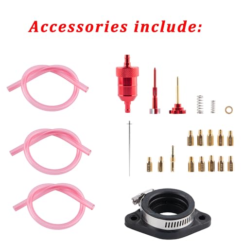 Image of PWK Carburetor 21mm Racing Carb for 50cc to 100cc 2T 4T Engine Dirt Bike Motorcycle ATV Scooter with Intake Manifold, Carb Jets, Oil filter