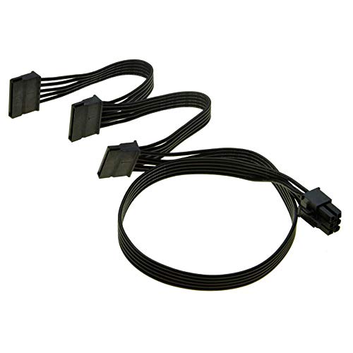 JINTAI 6 Pin auf 3x15 SATA Stromkabel für Seasonic/Antec PSUs, BTC Mining & HDD Splitter 18.7-inch