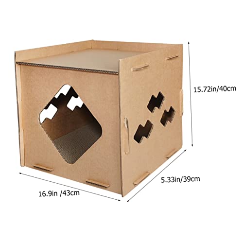 GANAZONO Poste arranhador para gato corrugado refúgio de gatinho arranhador de gato pequeno arranhad