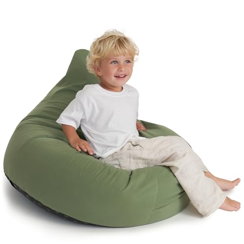 Stuffed Animal Storage Bean Bag Chair Cover For Kids - Easily Turn Plushie Toys into a Comfy Toddler Chair - Durable Lounge Stuffie Bag For Playroom, Living Room or Nursery Decor - Cover Only