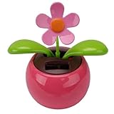 Artificial and Dried Flower Car Rose-red Cute Flip Flap Swing Solar Flower