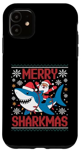 Merry Sharkmas AO[Z[^[ T^ CfBO V[N Cgt X}zP[X iPhone 11 p