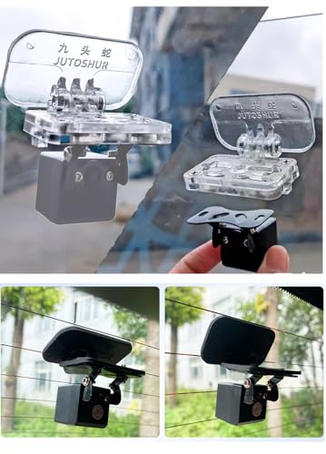 Image of No Drilling No Screws Easy Install Magnetic Attraction Vehicle Rear Camera Holder,Back Windshield Backup Camera Mount, Dash Cam Mirror Camera Reverse Camera Bracket (Black)