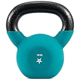 Yes4All YCBQ Neoprene Coated Kettlebell Weights, Strength Training Kettlebells - 10KG Teal