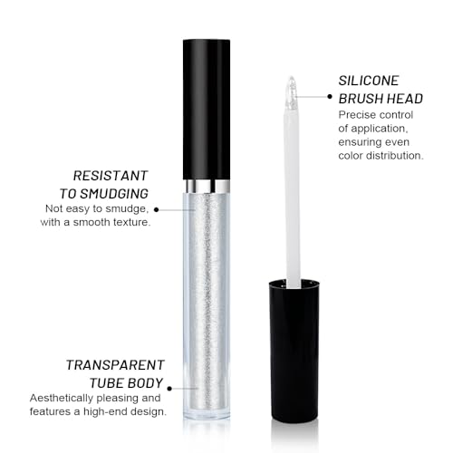 Image of SUAKE Liquid Sparkling Glitter Eyeshadow Stick Pack - High Pigment Shimmer Metallic Eye Shadow, Long-Lasting, White Blue Black Gold Purple Bold Colors,Quicking-Dry (1#-6#, Pack of 6)
