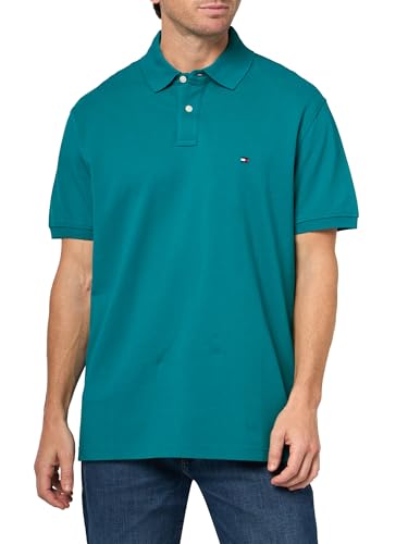 Image of Tommy Hilfiger Men's Short Sleeve Polo Shirts in Classic Fit with Stretch and Organic Pique Cotton