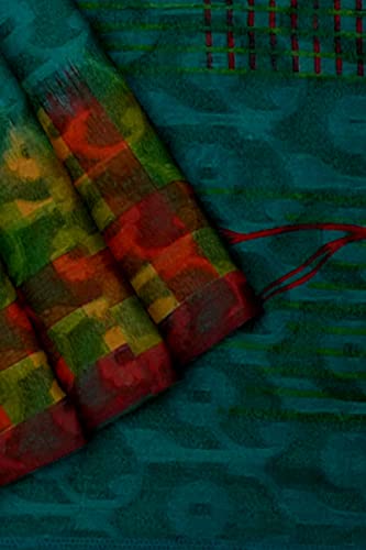 Image of Pothys Women's Green Brasso Cotton Saree With Blouse Piece (A2642 Green)