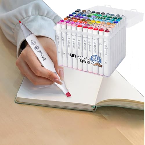 Feutres double pointe de haute qualité avec 80 nuances riches pour dessin