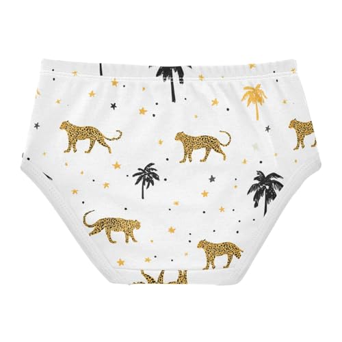 Wusikd Leopard Print Girls' Underwear Cotton White Girls Briefs Soft Toddler Underwear 2T2