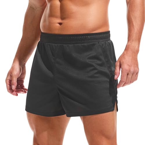 Short de sport homme AMY COULEE en maille séchage rapide pour le running