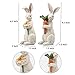 Newman House Studio Easter-Decorations Bunny-Decor Spring-Figurines Table-Centerpiece - 2PC Spring Decorations Resin Rabbits with Carrot and Flower Tabletop Ornaments for Home Farmhouse 4.5H inch