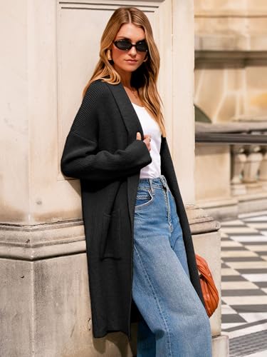 Simplee Womens Long Fall Winter Knit Cardigan Sweater Open Front Oversized Coat Jacket Casual Trendy Outfits3