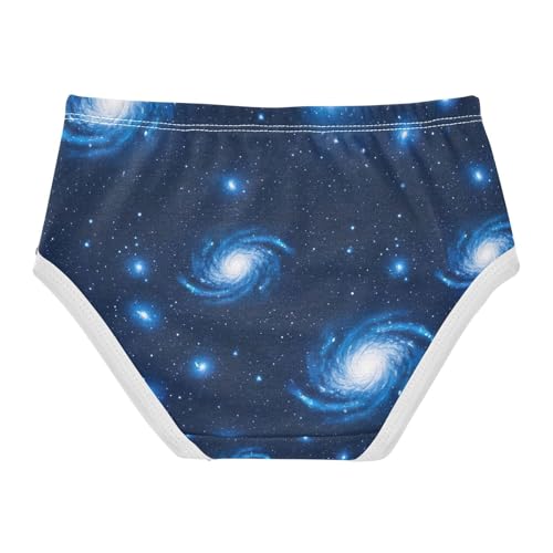 Girl Panties, Deep Space Galaxy Blue Stars Toddler Girl Panties, Girls Underwear Cotton, 2T–8 Years2