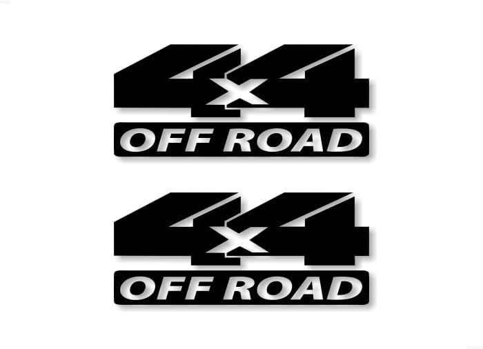2 4x4 Offroad 7" Solid Black Vinyl Sticker Decals Decal Stickers (Black)