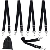 Tugaizi Horse Blanket Leg Straps Adjustable Elastic Leg Straps for Horse Blanket with Metal Double Swivel Snaps Stretchy Horse Leg Belly Replacement Straps for Winter, Black, 4 Pieces