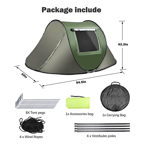 Carpa pop up instantánea impermeable para 2-3 personas miniatura 6