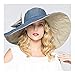 Produktbild Reversible Sommerhut for Frauen Supergroß Rand-Strand-Kappe Sonnenhut Weiblich (Color : Blue, Size : 57cm)