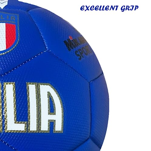 Italy Football Blue Ball Made of HF PVC Adult Teens and Children (Size 5 - Large), Misura 5 - Grande - Image 4