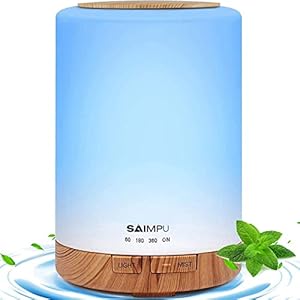SAIMPU Essential Oil Diffuser- Anion Air Diffuser with 7 Colorful Led Lights, Quiet Ultrasonic Aromatherapy Diffuser with Cool Mist, Air Humidifier for Bedroom, Home, Office – Amazon Vine