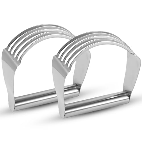 Dough Blender, 2Pcs Stainless Steel Pastry Cutter Heavy Duty Dough Cutter Dough Mixer Hand Tool Pastry Blender and Butter Cutter with Blades for Baking