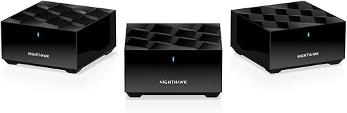 NETGEAR Nighthawk - Sistema WiFi 6 de malla para todo el hogar (MK73S) - Router + 2 extensores satelitales - Velocidad de 3 Gbps - Cobertura de